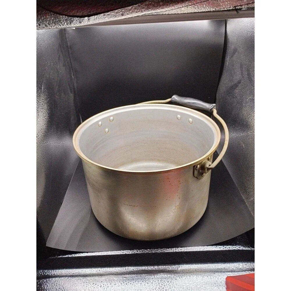 Vtg. Sears Best Maid of Honor 10 Quart Aluminum Pot w/Lid & Locking Bail Handle